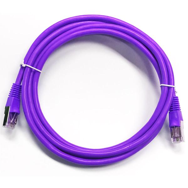 0.5' CAT6 (500MHz) STP Shielded Network Cable - Purple